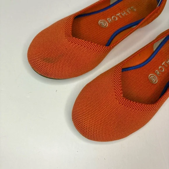 Rothy's Orange Flats with Striped Detail - Picture 4 of 12
